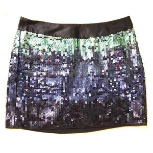 Sequin blue ombré Express mini skirt size 2